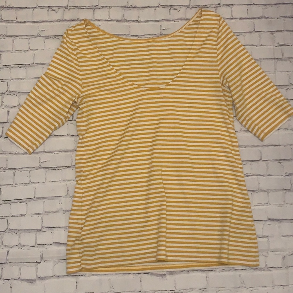 Old Navy Yellow and White Striped Shirt